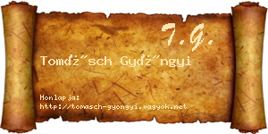 Tomásch Gyöngyi névjegykártya